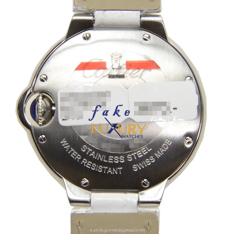 Cartier W6920086 Ballon Bleu Replica Watch, Quartz, White Dial, Steel Case, Alligator Strap - Image 3