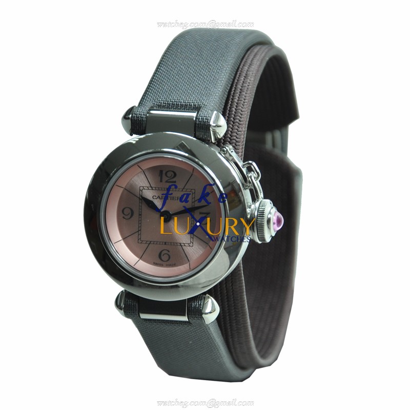 Cartier PASHA DE CARTIER W3140026 Quartz Steel Replica Watch - Pink Dial, Silver Strap - Image 2
