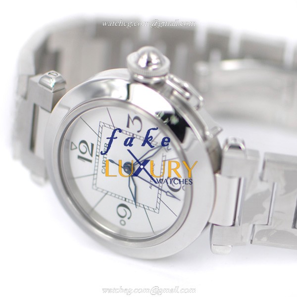 Cartier W31074M7 PASHA DE CARTIER Automatic Stainless Steel - White Dial - Replica Watch - 35.25mm - Image 4