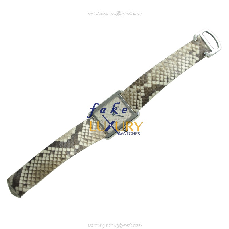 Cartier TANK W5200021 Quartz Stainless Steel Gray Dial Leather Strap Replica Watch - Image 2