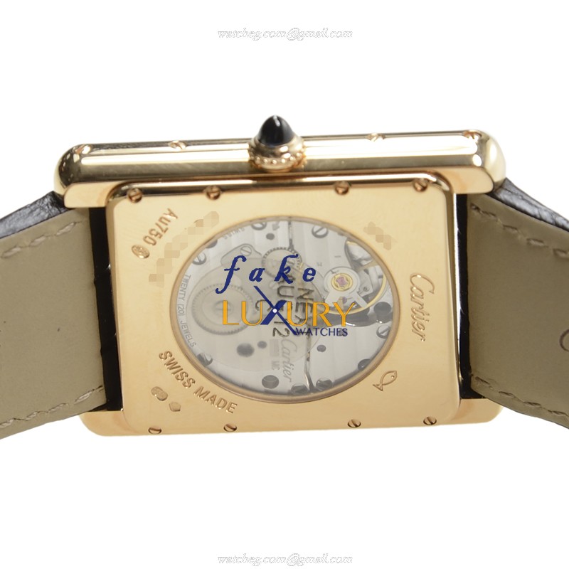 Cartier W1560002 Replica TANK Manual Wind 18kt Rose Gold Watch Brown Dial - Image 4