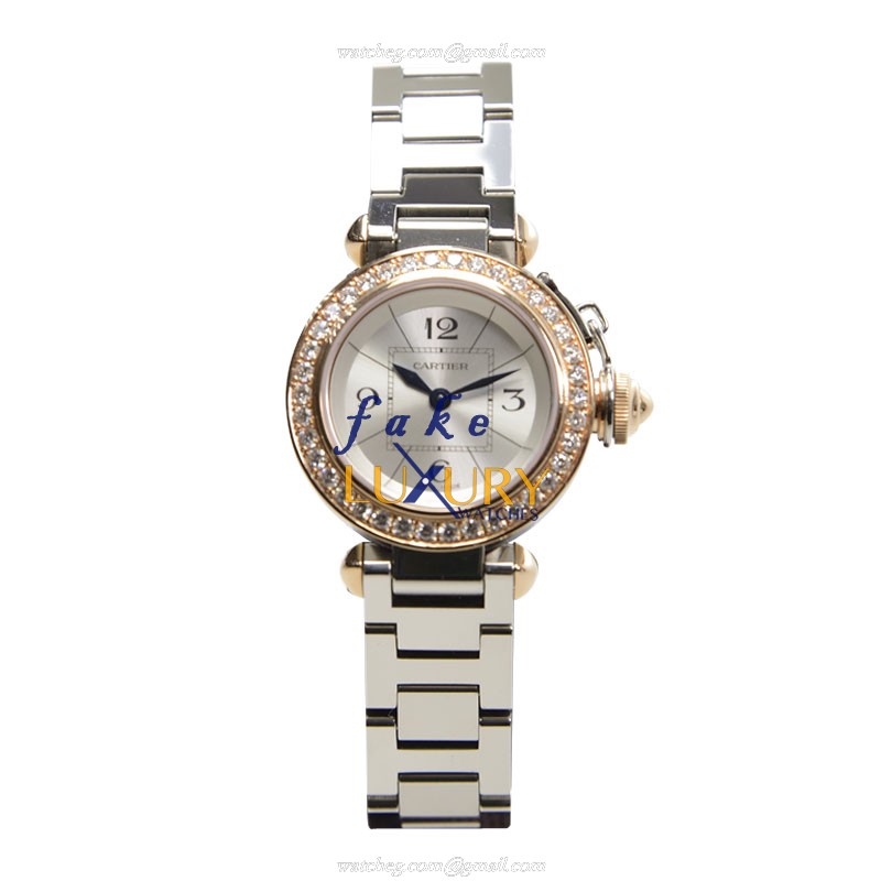 -87654321 - Cartier PASHA DE CARTIER Quartz WJ124021ST.01 Replica Watch - 18kt Rose Gold & - Image 2