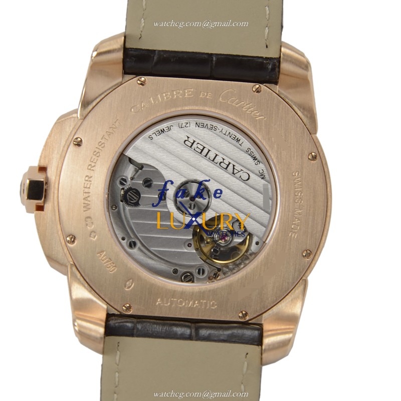 Cartier W7100007 CALIBRE DE CARTIER Automatic 18kt Rose Gold Replica Watch, Automatic Movement - Image 3