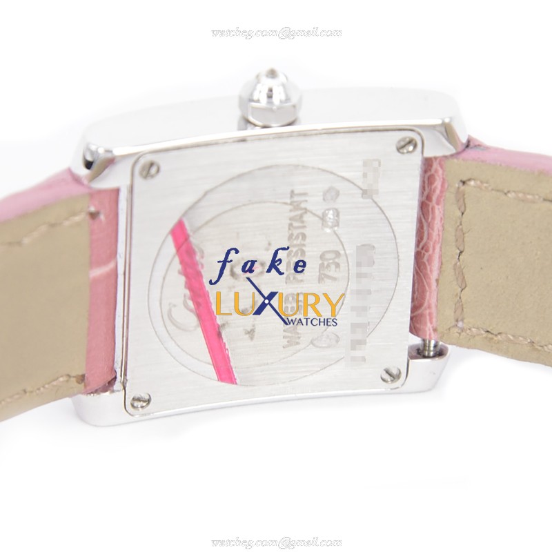 -WE100251 - Cartier TANK Quartz Replica Watch - 18kt White Gold & Diamond - White Dial - Image 4