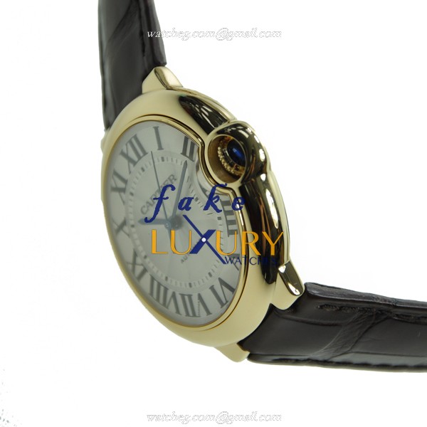 Cartier Ballon Bleu W6900356 Automatic Silver Dial 18kt Gold Replica Watch - Image 3