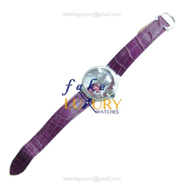 Cartier Ballon Bleu HPI00331 Automatic 18kt White Gold Diamond Purple Alligator Replica Watch - Image 2