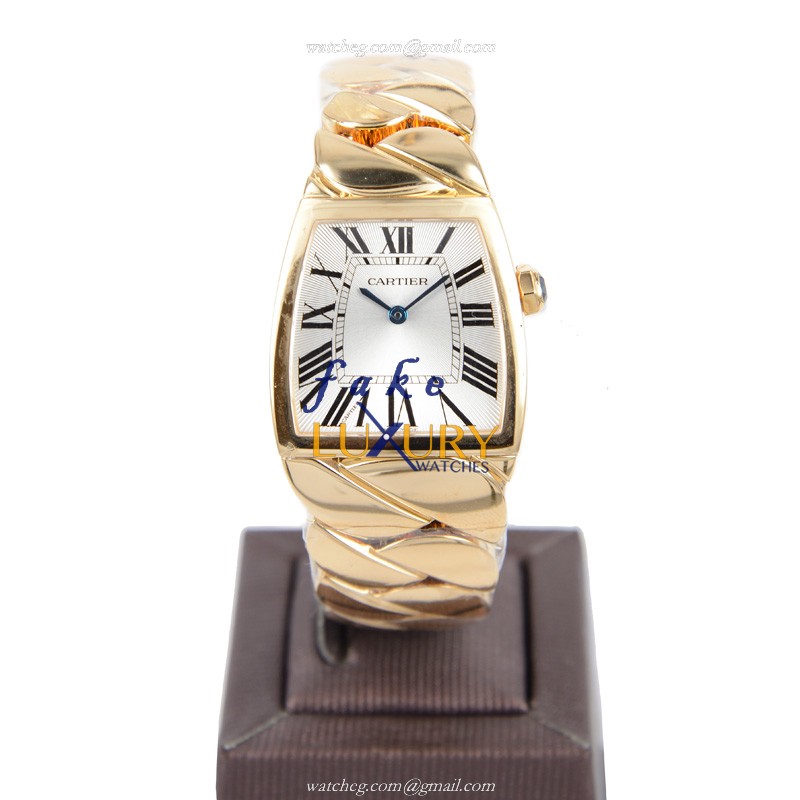 Cartier W640010H Replica Watch Quartz 18kt Yellow Gold Silvery White Dial 28mm Case - Image 2
