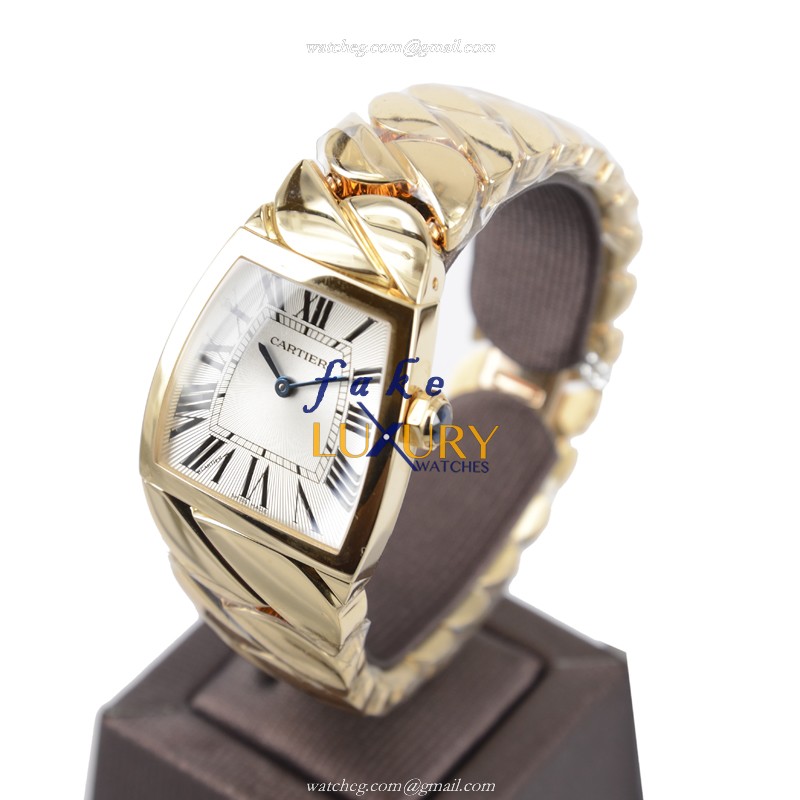 Cartier W640010H Replica Watch Quartz 18kt Yellow Gold Silvery White Dial 28mm Case - Image 3