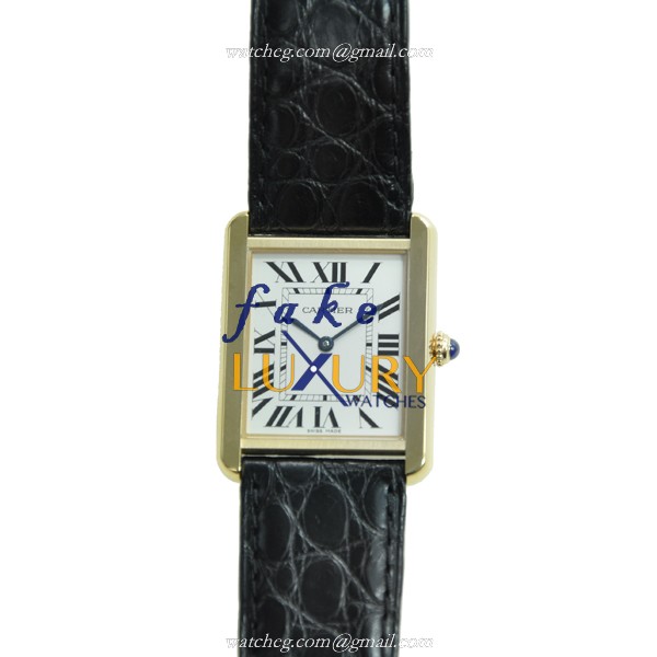 Cartier W1018855 Quartz 18kt Rose Gold & Steel Replica Watch - TANK Series - 27mm Case - Image 2