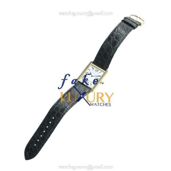 Cartier W1018855 Quartz 18kt Rose Gold & Steel Replica Watch - TANK Series - 27mm Case - Image 4