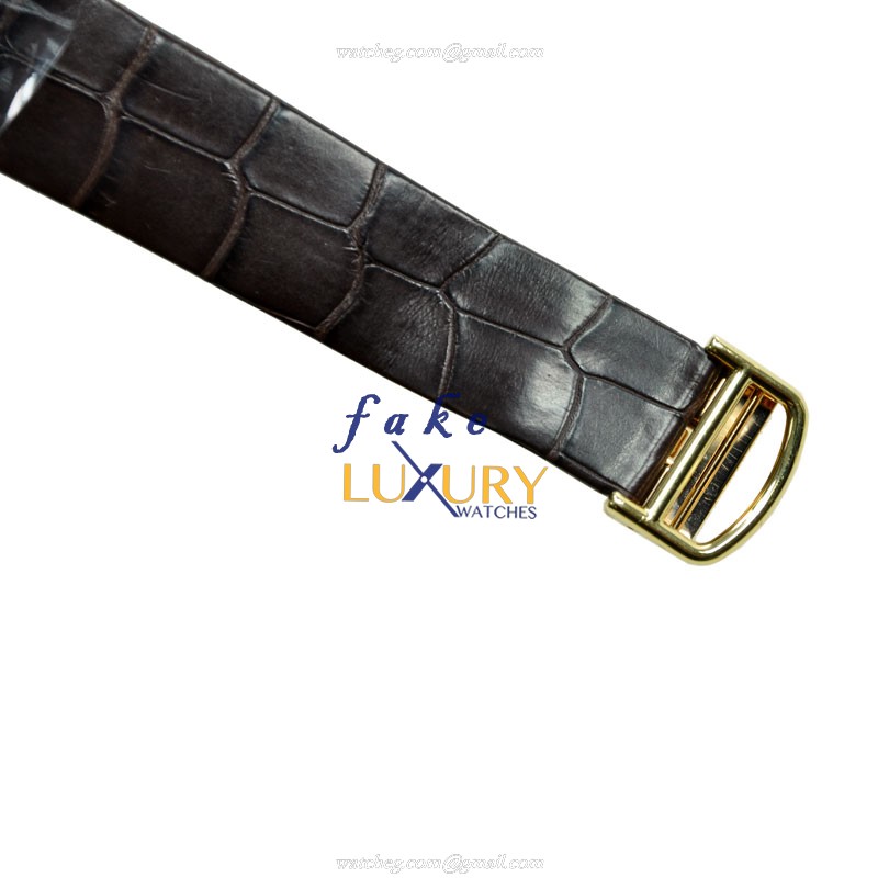 Cartier W2008751 Replica Watch, Automatic, 18kt Yellow Gold Case, Silver Dial, Brown Alligator Strap - Image 5