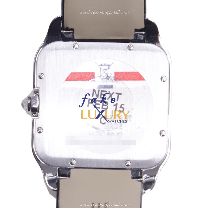 Cartier WH100251 Santos Replica Watch, Quartz Movement, 18kt White Gold Diamond Case, Silver Dial - Image 3