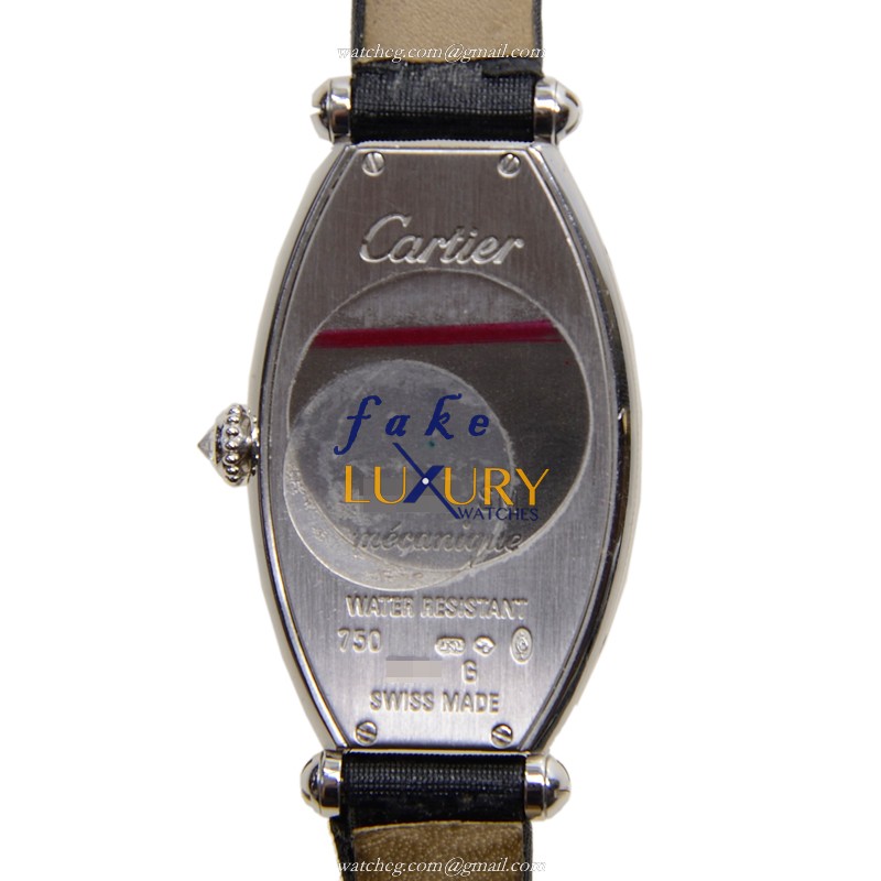 WE400131 - Cartier Tonneau Replica Watch Manual Wind 18kt White Gold Diamond Silver Dial - Image 3