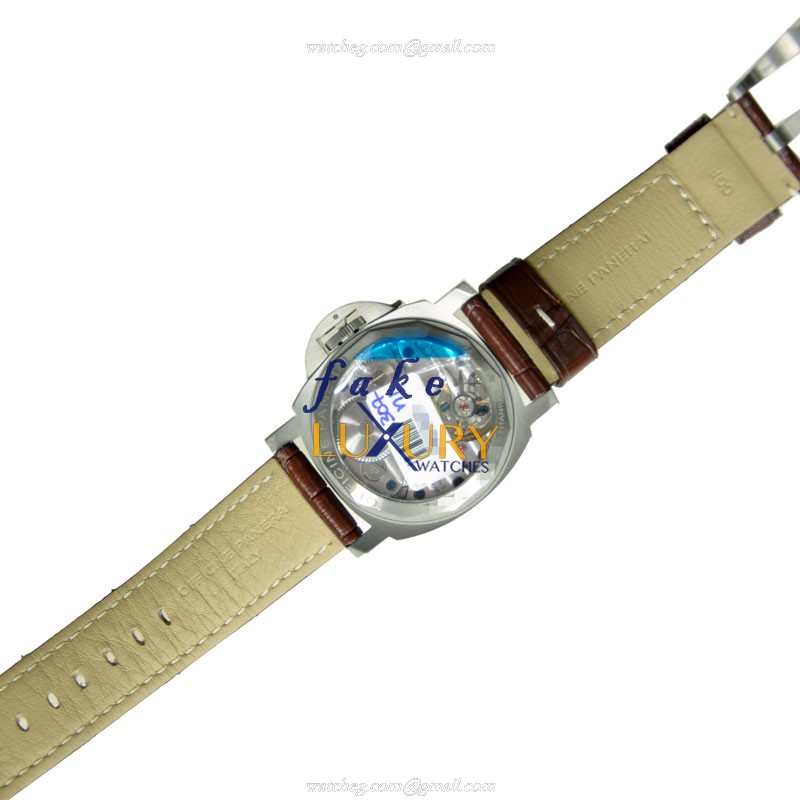 Panerai PAM00177 LUMINOR Manual Wind Titanium Replica Watch - Black Dial, Dark Brown Alligator Strap - Image 3