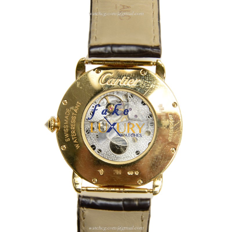 Cartier WR000451 RONDE LOUIS CARTIER Manual Wind 18kt Rose Gold & Diamond Bezel Replica Watch - Image 3