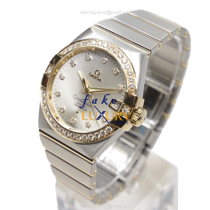 Omega 123.25.38.21.52.002 CONSTELLATION Auto 18kt Gold Diamond Steel Replica Watch - Image 3