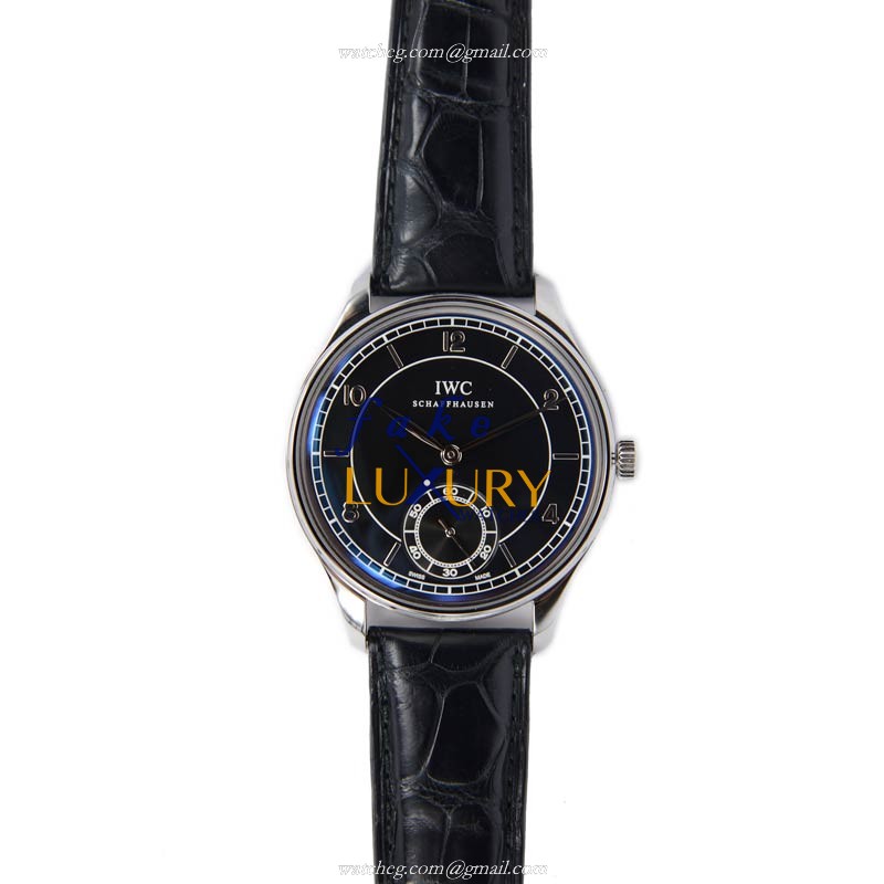 IWC IW544501 Portuguese Manual Wind Stainless Steel Black Dial Replica Watch - Image 2