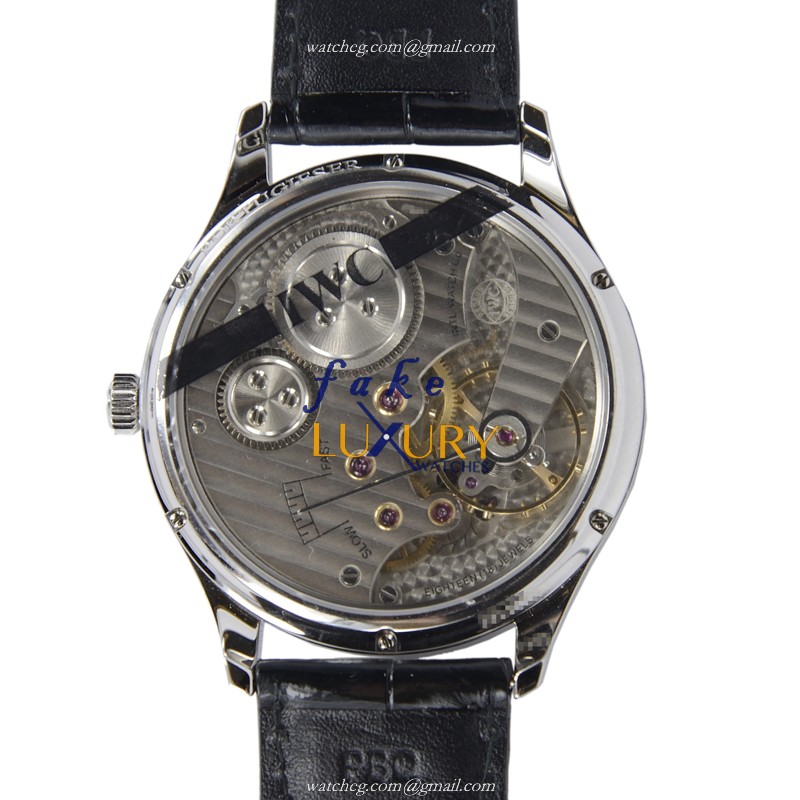 IWC IW544501 Portuguese Manual Wind Stainless Steel Black Dial Replica Watch - Image 4