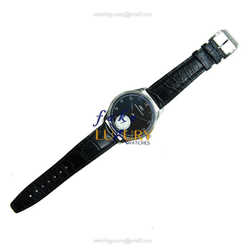 IWC Portuguese IW545404 Manual Wind Stainless Steel Black Dial Replica Watch - Image 2