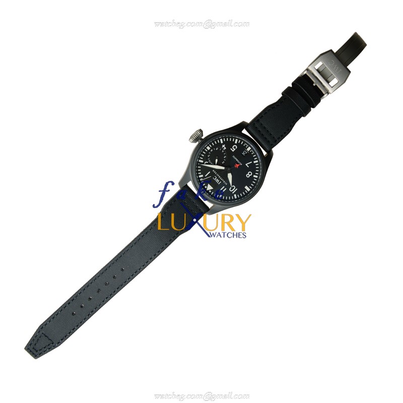 IW501901 - IWC Pilot Replica Watch Automatic Titanium Black Dial Fabric Strap - Image 2