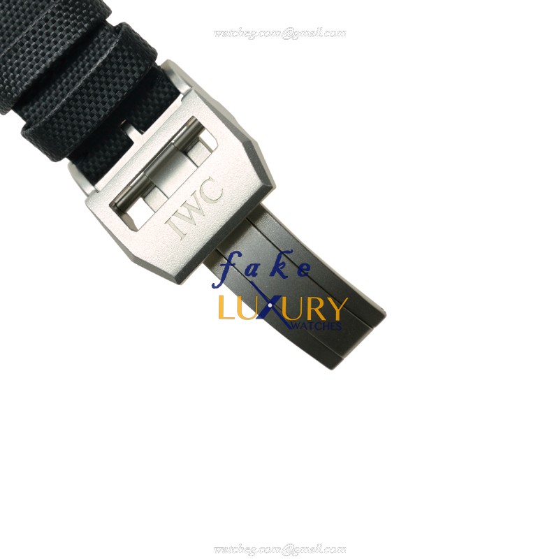 IW501901 - IWC Pilot Replica Watch Automatic Titanium Black Dial Fabric Strap - Image 3