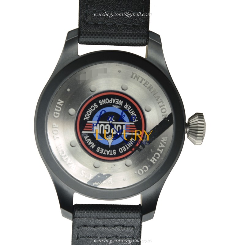 IW501901 - IWC Pilot Replica Watch Automatic Titanium Black Dial Fabric Strap - Image 4