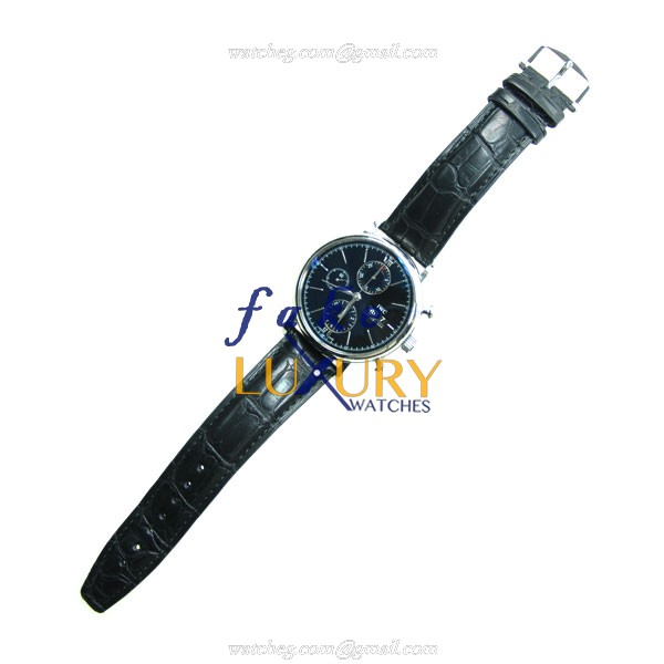 IWC IW391002 Portofino Replica Watch, Automatic, Black Dial, Steel Case, Alligator Strap - Image 2