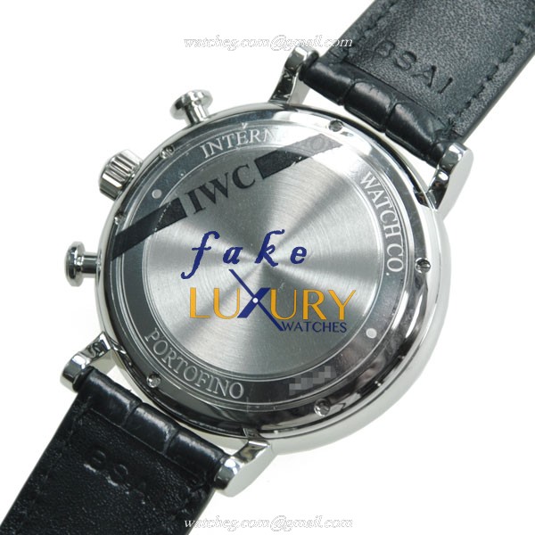 IWC IW391002 Portofino Replica Watch, Automatic, Black Dial, Steel Case, Alligator Strap - Image 3