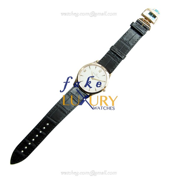 Jaeger-Lecoultre Q1342420 Manual Wind 18kt Rose Gold Replica Watch, Ultra Thin Beige Dial Black - Image 2