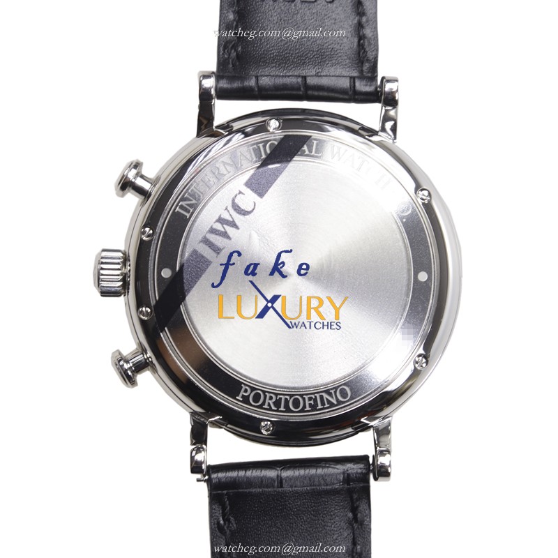 IWC IW391008 Portofino Automatic Replica Watch, Black Dial, Steel Case, Alligator Strap - Image 3