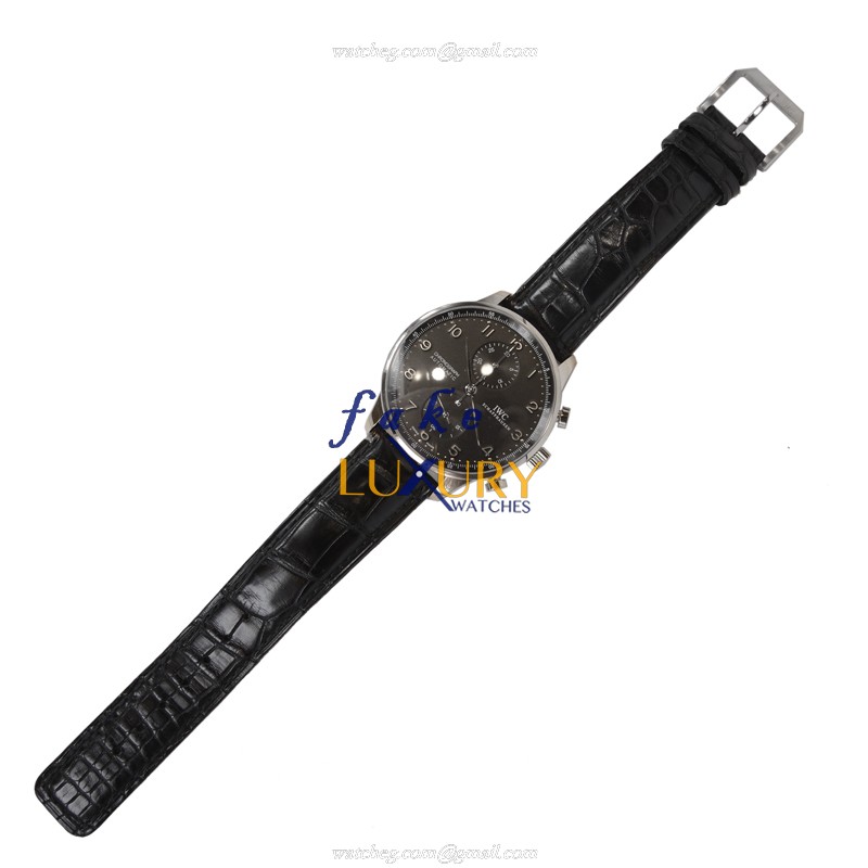 IWC IW371413 Portuguese Replica Watch, Manual Wind, 18kt White Gold Case, Black Dial - Image 2