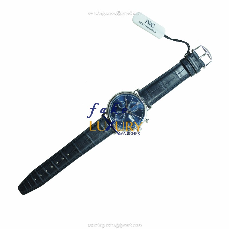 IWC IW391019 Portofino - Replica Watch - 42mm Steel Case - Blue Dial - Automatic - Alligator Strap - Image 2