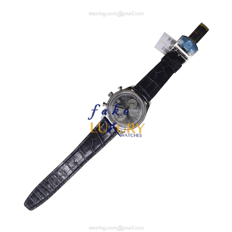 IWC Portuguese Automatic IW390404 Stainless Steel Dark Grey Dial Alligator Strap Replica Watch - Image 2