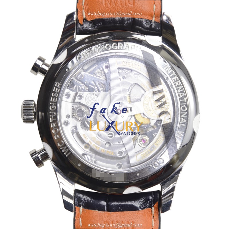 IWC Portuguese Automatic IW390404 Stainless Steel Dark Grey Dial Alligator Strap Replica Watch - Image 3