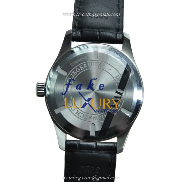 IWC IW325501 Pilot Replica Watch, Black Dial, Steel Case, Automatic Movement, Alligator Strap - Image 3