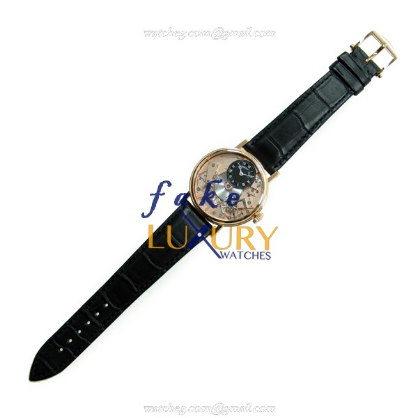 Breguet Tradition 7027BR/R9/9V6 Manual Wind 18kt Rose Gold Gold Dial Replica Watch - Image 2