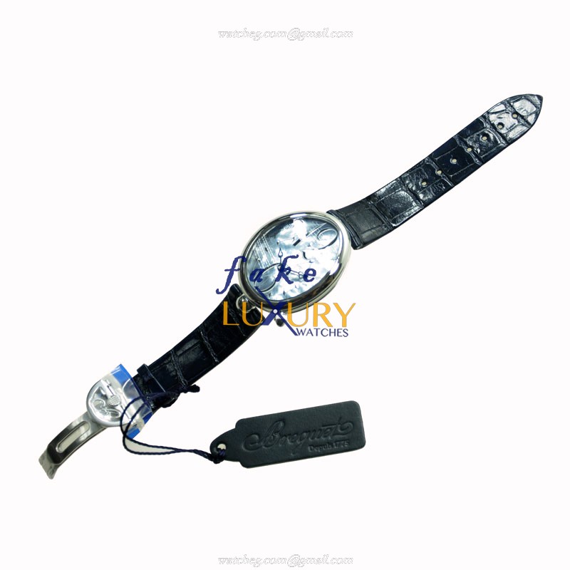 Breguet 8967ST/V8/986 Reine de Naples Automatic White Dial Blue Alligator Strap Replica Watch - Image 2