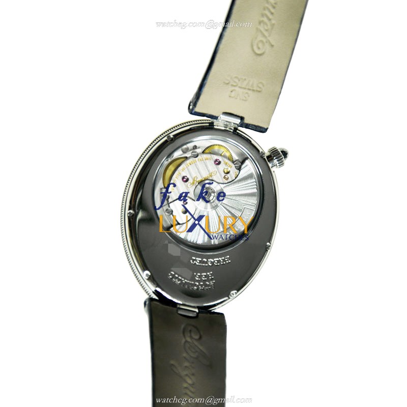Breguet 8967ST/V8/986 Reine de Naples Automatic White Dial Blue Alligator Strap Replica Watch - Image 3