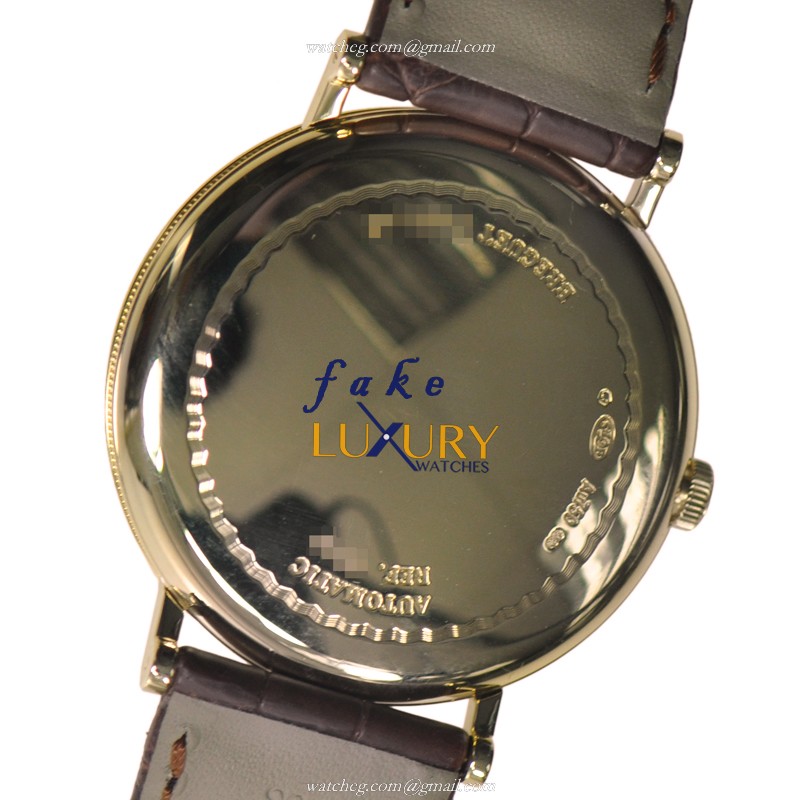 Breguet 5140BA/29/9W6 Replica Watch, White Dial, 18kt Yellow Gold Case, Brown Alligator Strap - Image 3