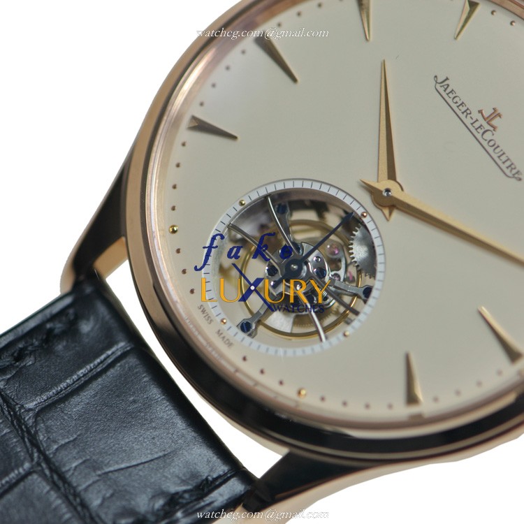 Jaeger-Lecoultre Q1322410 Master Ultra Thin Replica Watch, 18kt Rose Gold, Beige Dial - Image 5