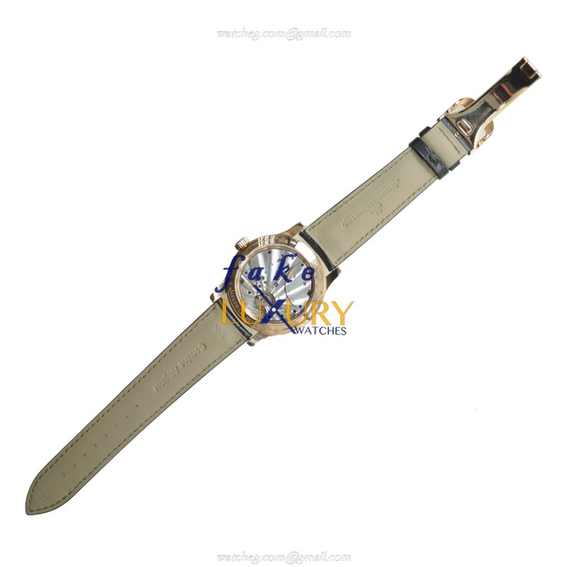 Jaeger-Lecoultre Q161242F Ultra Thin Automatic 18kt Rose Gold Replica Watch, Silver Dial, Dark - Image 3