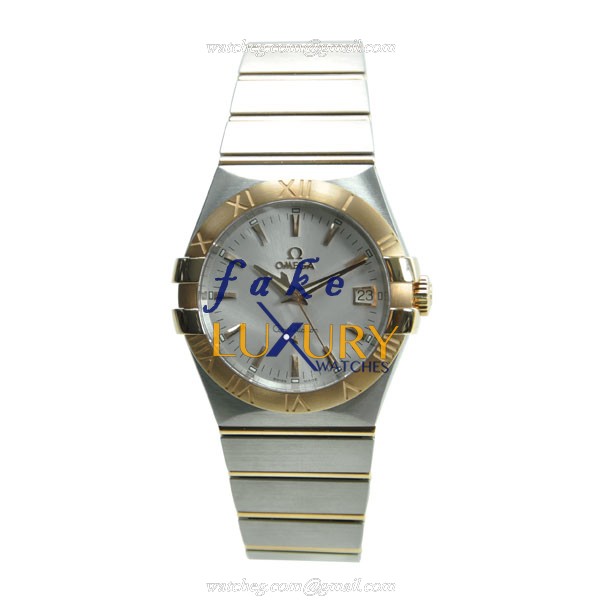 Omega Constellation 123.20.35.60.02.001 Quartz 35mm 18kt Rose Gold Steel Silver Dial Replica Watch - Image 2