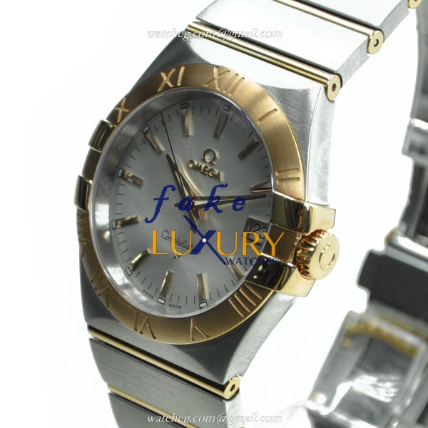 Omega Constellation 123.20.35.60.02.001 Quartz 35mm 18kt Rose Gold Steel Silver Dial Replica Watch - Image 3