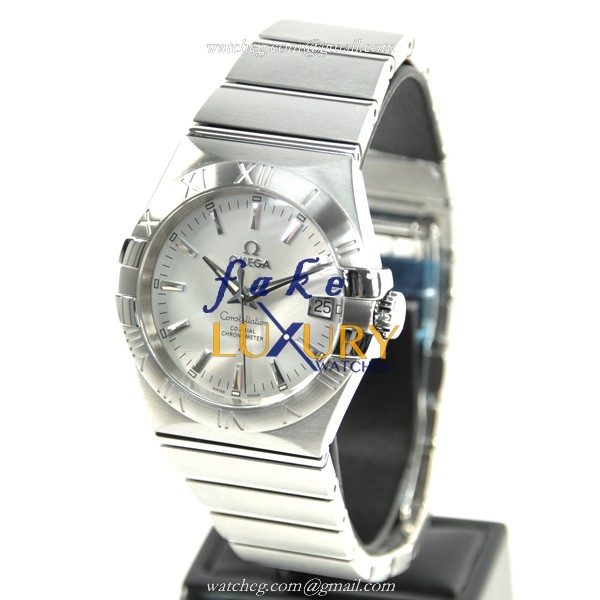 Omega 123.10.35.20.02.001 Constellation Automatic Silver Dial Steel Bracelet Replica Watch - Image 3