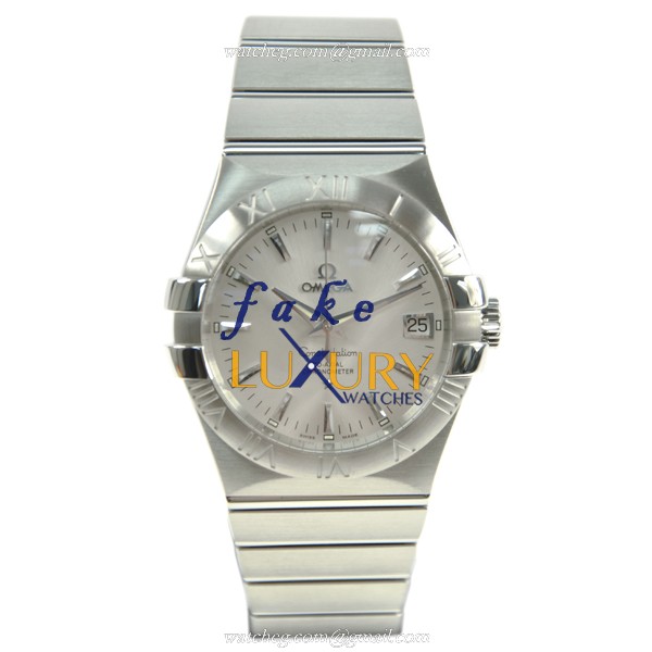Omega 123.10.35.20.02.001 Constellation Automatic Silver Dial Steel Bracelet Replica Watch - Image 2