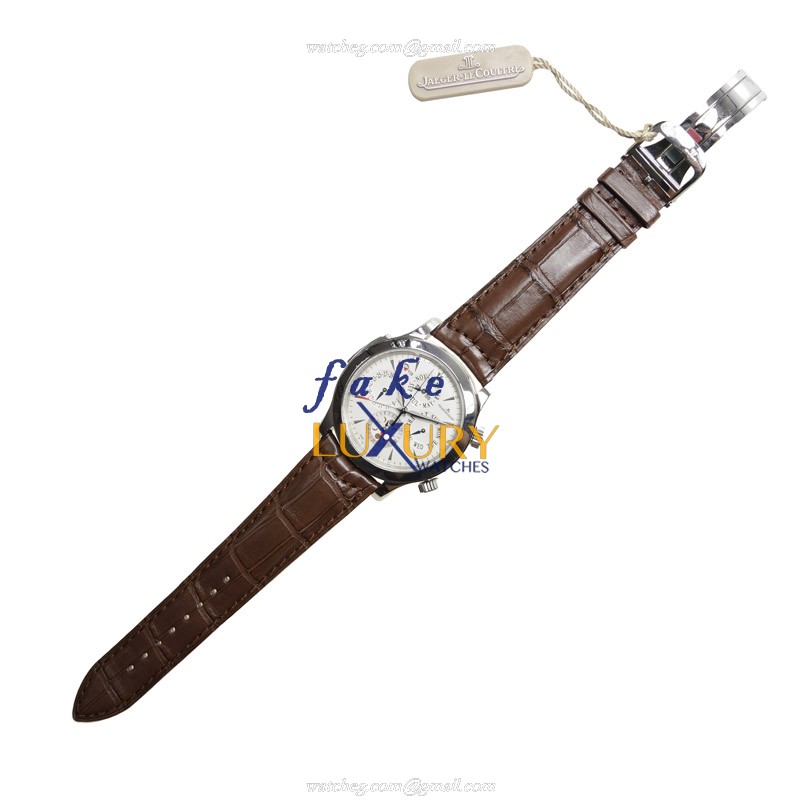 Jaeger-Lecoultre Q163842A Replica Watch Silver Dial Brown Alligator strap Automatic Movement 43mm - Image 2