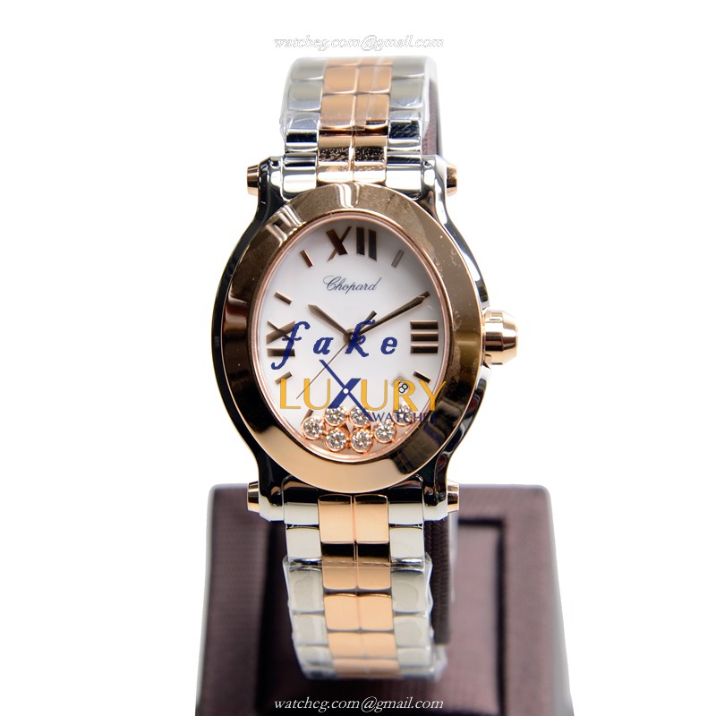 Chopard 278546-6003 Happy Sport Quartz 18kt Rose Gold & Steel Case Replica Watch, Swiss Movement - Image 2