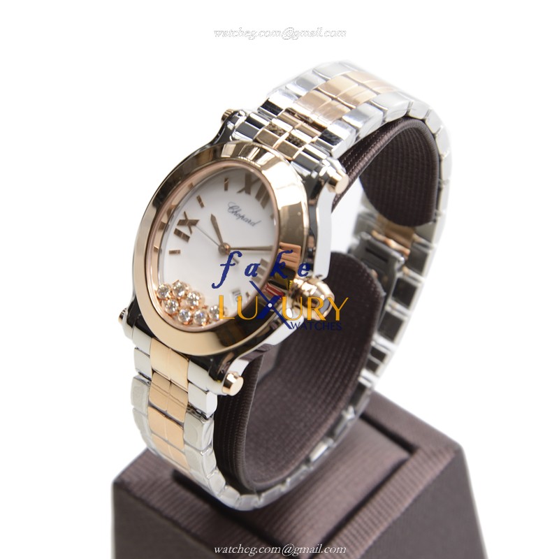 Chopard 278546-6003 Happy Sport Quartz 18kt Rose Gold & Steel Case Replica Watch, Swiss Movement - Image 3