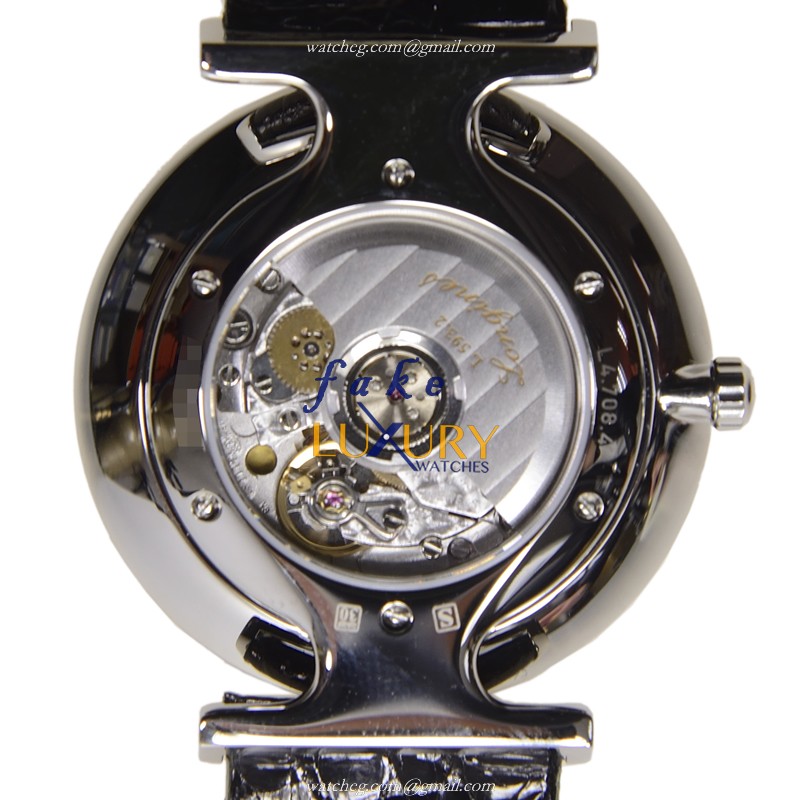 Longines L4.708.4.11.2 La Grande Replica Watch, Automatic Movement, White Dial, Black Leather Strap - Image 3
