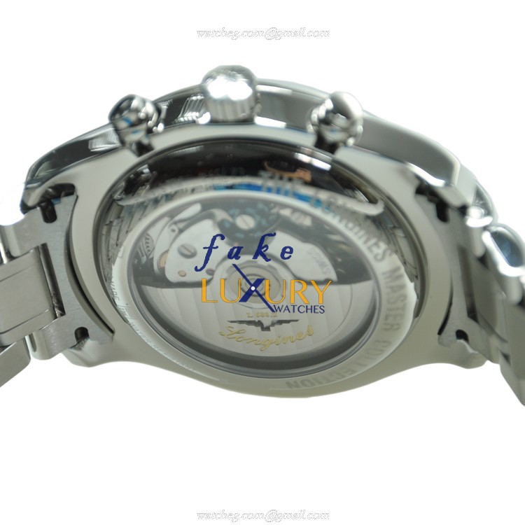 Longines L2.759.4.51.6 MASTER Replica Watch, Automatic, Black Dial, Steel Case, Silver Bracelet - Image 3